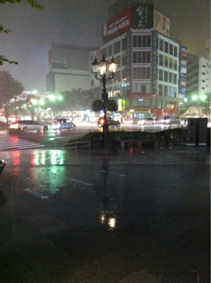 仙台は大雨